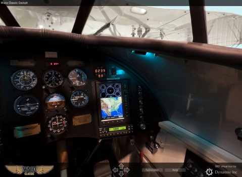 WACO biplane cockpit 360 panoramic screenshot